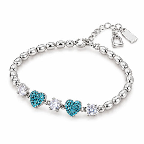 Turquoise Heart Charm Bracelet