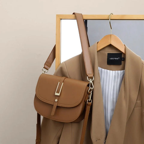 Genuine Leather Saddle Crossbody Bag