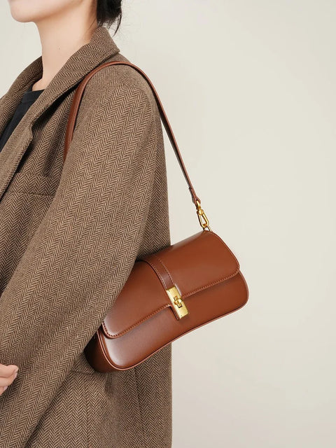 Vintage Cowhide Leather Crossbody Bag
