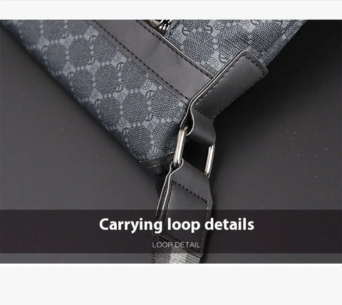 Men's Plaid PU Leather Crossbody Bag