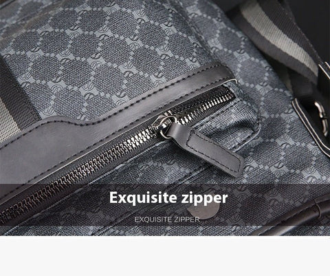 Men's Plaid PU Leather Crossbody Bag