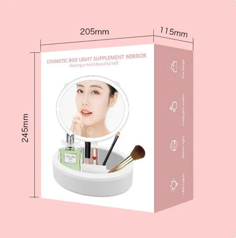LED Makeup Mirror with Storage Box
